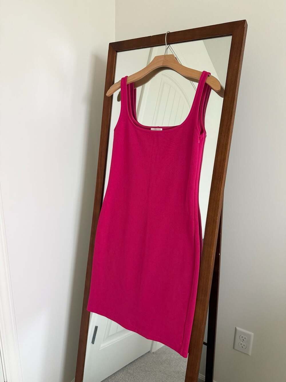 Marcella Number 105 Ponte Knit Scoop Neck Bodycon Dress Hot Pink